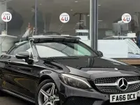 Used Mercedes C220 AMG line 170 HP (125 kW) 2017 Black Cabriolet