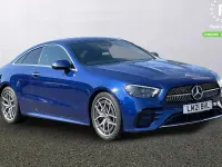 Used Mercedes E300 AMG line 258 HP (189 kW) 2021 Blue Coupe