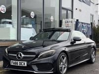 Used Mercedes C220 AMG line 170 HP (125 kW) 2017 Black Cabriolet