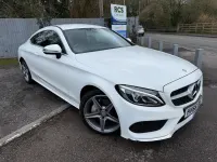 Begagnad Mercedes C220 AMG line 2016 Vit Sportkupé