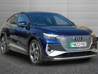 Used Audi Q4 Sportback e-tron S-Line 216 kW (295 HP) 2023 Navarra blue SUV