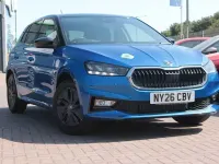 New Skoda Fabia Design Edition 79 HP (58 kW) 2026 Race blue metallic black magic pearl effect Hatchback