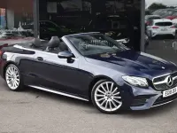 Used Mercedes E220 AMG line 194 HP (142 kW) 2018 Blue Cabriolet