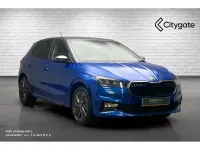 Used Skoda Fabia Design Edition 85 HP (62 kW) 2025 Race blue metallic graphite grey metallic Hatchback
