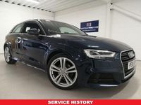 Begagnad Audi A3 S-Line 150 HK (110 kW) 2018 Blå Sedan