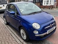 Used Fiat 500 Lounge 69 HP (50 kW) 2009 Blue Cabriolet