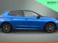 Used Skoda Fabia Design Edition 94 HP (69 kW) 2025 Race blue metallic black magic pearl effect Hatchback