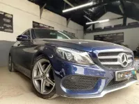 Used Mercedes C220 AMG line 170 HP (125 kW) 2017 Blue Sedan