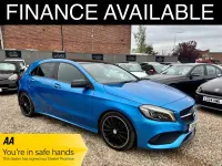 Used Mercedes A200 AMG Line Premium Plus 136 HP (100 kW) 2016 Blue Hatchback