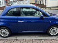 Used Fiat 500 Lounge 69 HP (50 kW) 2009 Blue Cabriolet
