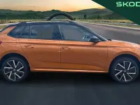 New Skoda Kamiq Design Edition 116 HP (85 kW) 2026 Phoenix orange metallic black magic pearl effect SUV