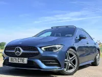 Used Mercedes CLA180 AMG Line Premium Plus 136 HP (100 kW) 2021 Blue Coupe