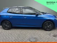 Used Skoda Fabia Colour Edition 59 HP (43 kW) 2023 Race blue metallic black body / magic pearl effect roof Hatchback