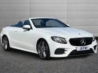 Used Mercedes E220 AMG line 191 HP (140 kW) 2018 Polar white Cabriolet