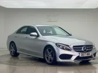 Usado Mercedes C220 AMG line 170 CV (125 kW) 2017 Plateado Berlina