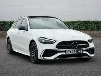 Used Mercedes C300e AMG Line Premium Plus 2026 Solid colour polar white Estate