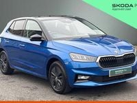 Used Skoda Fabia Design Edition 94 HP (69 kW) 2025 Race blue metallic black magic pearl effect Hatchback