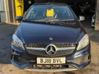 Used Mercedes A180 AMG line 109 HP (80 kW) 2018 Blue Hatchback