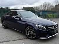 Used Mercedes C220 AMG line 170 HP (125 kW) 2017 Blue Sedan