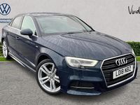 Used Audi A3 S-Line 150 HP (110 kW) 2018 Blue Sedan