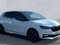 New Skoda Fabia 177 HP (130 kW) 2026 Moon white metallic black magic pearl effect Hatchback