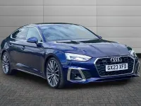 Used Audi A5 Sportback S-Line 261 HP (191 kW) 2023 Navarra blue Hatchback