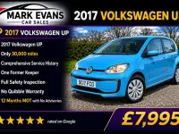 Used VW up! take up! 60 HP (44 kW) 2017 Blue Hatchback