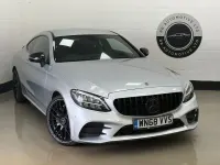 Used Mercedes C300 AMG line 258 HP (189 kW) 2018 Silver Coupe