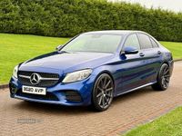 Used Mercedes C300 AMG line 245 HP (180 kW) 2020 Blue Sedan