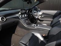 Used Mercedes C250 AMG line 201 HP (147 kW) 2017 Blue Cabriolet