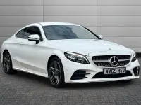 Used Mercedes C200 AMG line 195 HP (143 kW) 2019 Polar white Coupe
