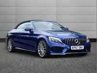 Usado Mercedes C220 AMG line 170 HP (125 kW) 2017 Azul Cabrios
