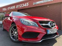Used Mercedes E220 AMG line 177 HP (130 kW) 2015 Red Cabriolet