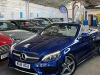 Used Mercedes C220 AMG line 170 HP (125 kW) 2018 Blue Cabriolet