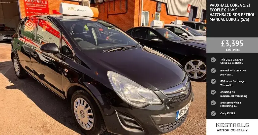 Usado Vauxhall Corsa S 85 HP (62 kW) 2013 Preto Citadino